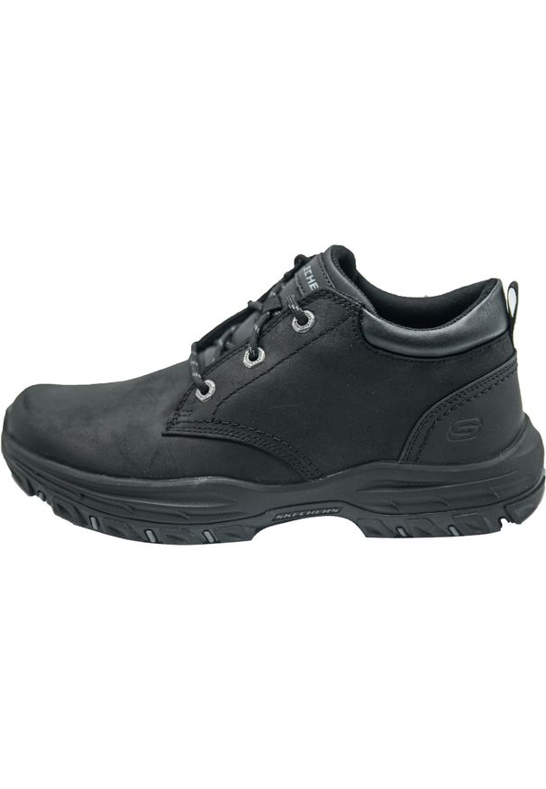 skechers - Buty Skechers Knowlson Ramhur, Mężczyźni. Kolor: czarny. Materiał: skóra, materiał