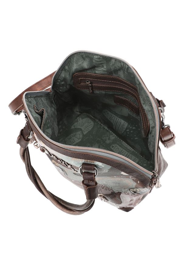 Brązowy Elegancki Kuferek Damski Anekke. Kolor: brązowy. Styl: elegancki. Rodzaj torebki: na ramię