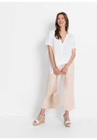 bonprix - Długa tunika ze zrównoważonej wiskozy. Typ kołnierza: typu henley. Kolor: biały. Materiał: wiskoza. Długość: długie #2