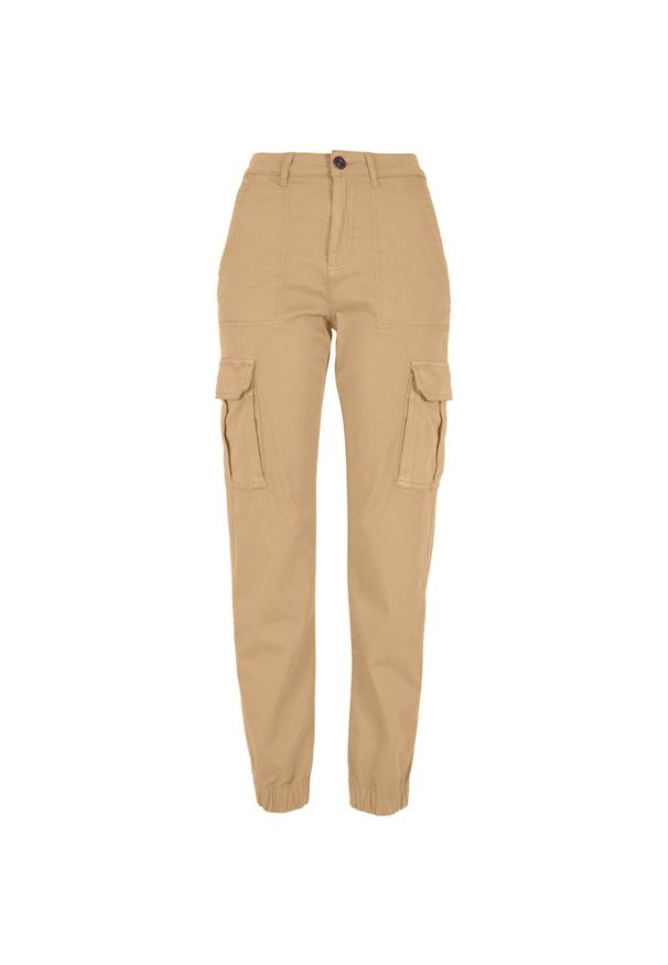 Urban Classics - Spodnie Damskie Twill Utility. Kolor: beżowy