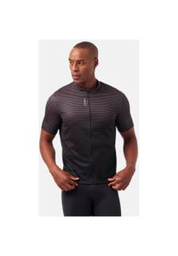 Koszulka rowerowa męska Odlo Stand-up collar ESSENTIAL PRINT rozpinana. Kolor: czarny. Wzór: nadruk