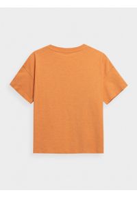 outhorn - T-shirt oversize z nadrukiem damski - pomarańczowy. Okazja: na co dzień. Kolor: pomarańczowy. Materiał: bawełna, jersey. Wzór: nadruk. Styl: casual #5