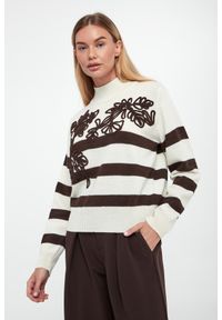 Ermanno Firenze - Sweter damski wełniany w paski ERMANNO FIRENZE. Materiał: wełna. Wzór: paski #5