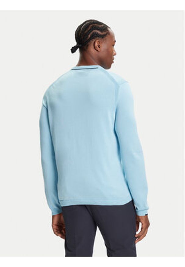 BOSS Sweter K_Ever-X 50541940 Błękitny Regular Fit. Kolor: niebieski. Materiał: bawełna