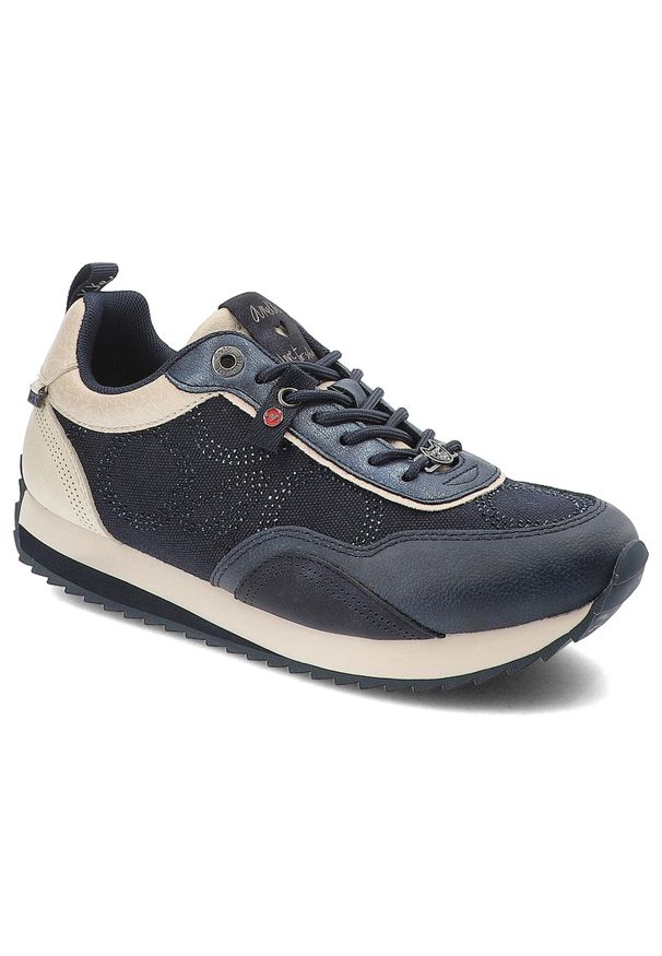 Granatowe Sneakersy Anekke Stylowe Obuwie Damskie. Okazja: na co dzień. Kolor: niebieski. Materiał: jeans, tkanina, zamsz
