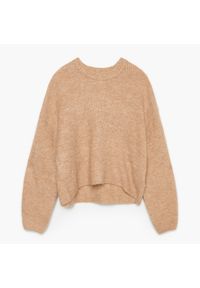 Cropp - Dzianinowy sweter oversize - Brązowy. Kolor: brązowy. Materiał: dzianina #1