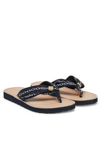 TOMMY HILFIGER - Tommy Hilfiger Japonki Th Chain Print Elevated Sandal FW0FW08519 Granatowy. Kolor: niebieski. Materiał: materiał. Wzór: nadruk