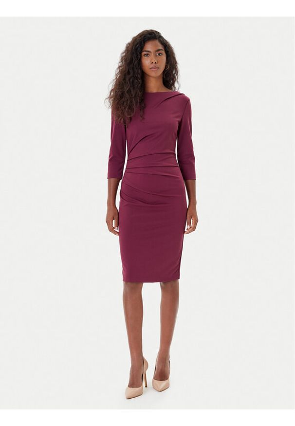 Rinascimento Sukienka koktajlowa CFC0126154003 Bordowy Slim Fit. Kolor: czerwony. Materiał: syntetyk. Styl: wizytowy