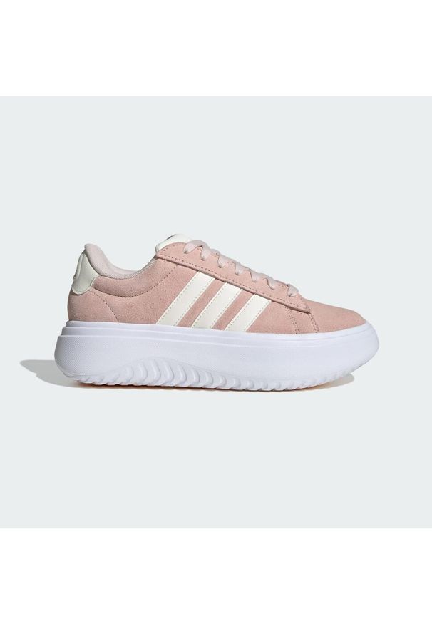 Adidas - Buty Grand Court Platform. Kolor: biały, wielokolorowy, różowy. Obcas: na platformie. Sport: tenis