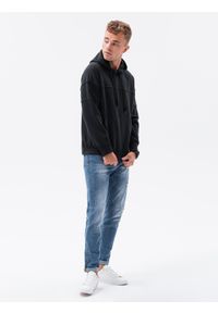 Ombre Clothing - Bluza męska z kapturem - czarna V5 B1078 - XL. Typ kołnierza: kaptur. Kolor: czarny. Materiał: bawełna, poliester #8