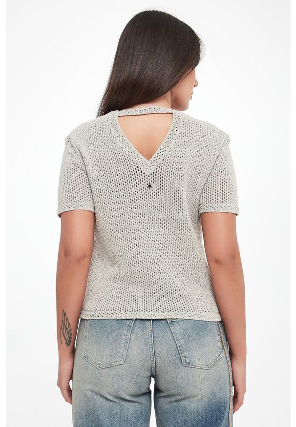 Armani Exchange - Sweter damski z krótkim rękawem ARMANI EXCHANGE. Długość rękawa: krótki rękaw. Długość: krótkie
