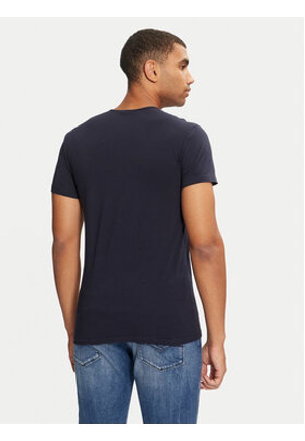 VERSACE - Versace T-Shirt AUU01005 1A1001 Granatowy Regular Fit. Kolor: niebieski. Materiał: bawełna