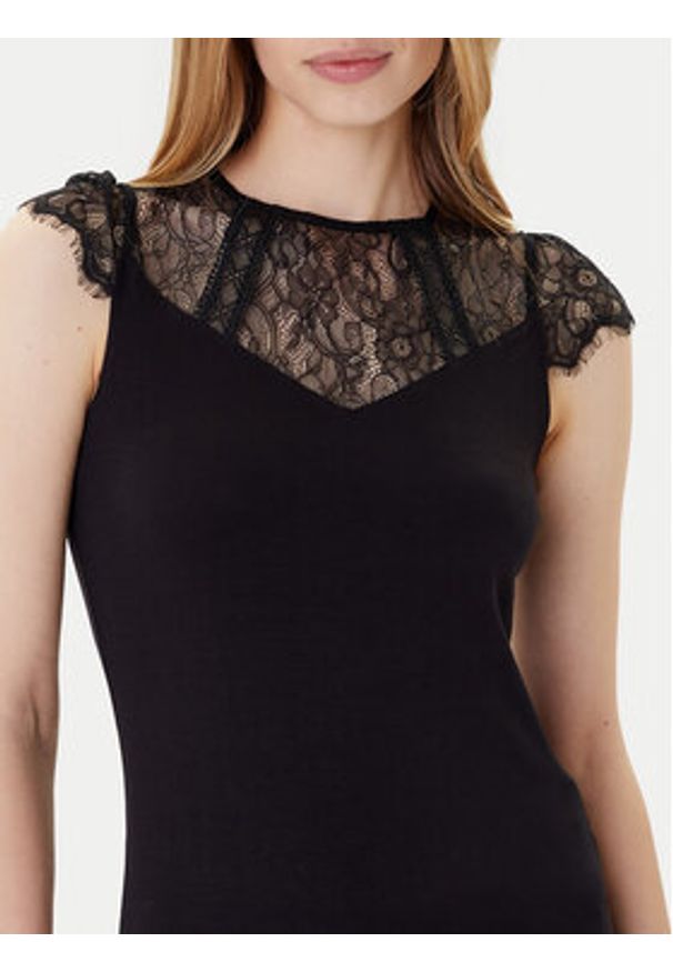 Morgan Bluzka 232-DGIULIA Czarny Slim Fit. Kolor: czarny. Materiał: wiskoza