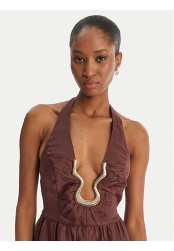 BARDOT - Bardot Sukienka koktajlowa Cavarly 60361DB Brązowy Regular Fit. Kolor: brązowy. Styl: wizytowy