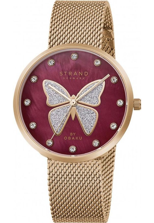 Zegarek Strand Zegarek damski Strand S700LXVDMV-DB CYRKONIE złoty. Kolor: złoty