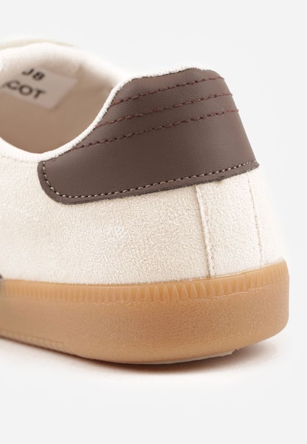 Born2be - Beżowo-Brązowe Sneakersy z Imitacji Zamszu na Płaskiej Podeszwie Memeriana. Kolor: beżowy. Materiał: zamsz. Szerokość cholewki: normalna. Obcas: na płaskiej podeszwie
