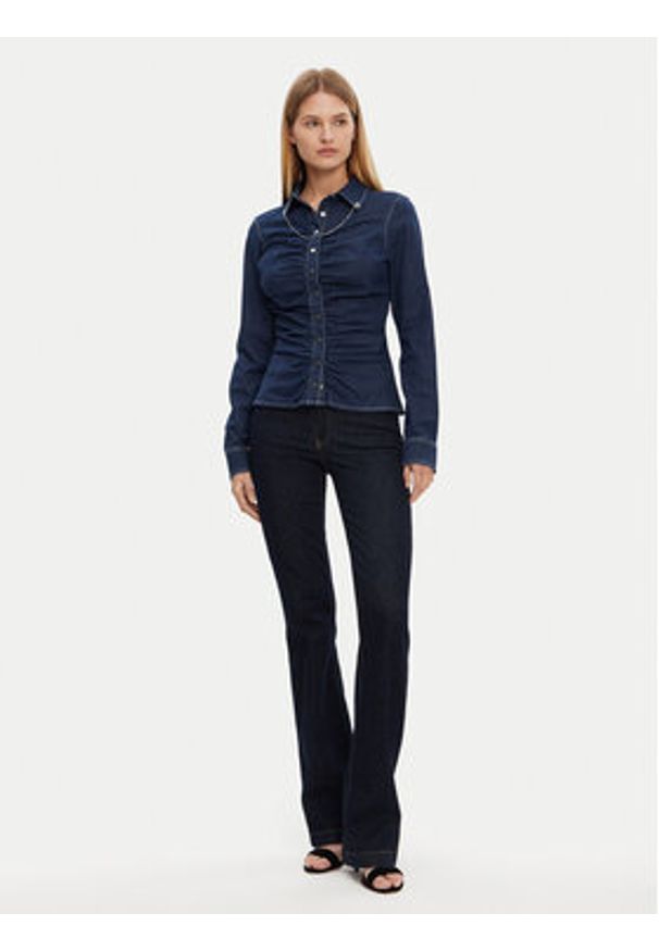 Guess Koszula W5RH69 D5HJ1 Granatowy Regular Fit. Kolor: niebieski. Materiał: bawełna