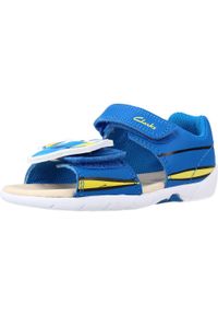 Clarks - Sandały CLARKS ZORA NEMO T Niebieski. Kolor: niebieski. Materiał: tkanina, skóra. Sezon: lato