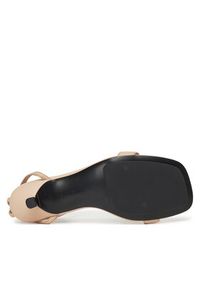 TOMMY HILFIGER - Tommy Hilfiger Sandały Leather Knots Kitten Sandal FW0FW08424 Beżowy. Kolor: beżowy. Materiał: skóra #4