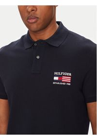 TOMMY HILFIGER - Tommy Hilfiger Polo Flag MW0MW39836 Granatowy Regular Fit. Typ kołnierza: polo. Kolor: niebieski. Materiał: bawełna #4
