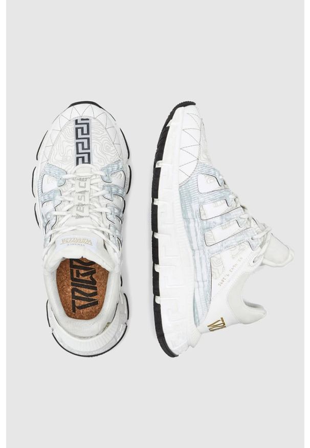VERSACE Białe sneakersy damskie Trigreca, Rozmiar 38. Kolor: biały. Materiał: materiał