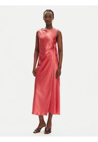 Pinko - PINKO Sukienka koktajlowa Amico 105011 A2BU Koralowy Regular Fit. Kolor: pomarańczowy. Materiał: syntetyk. Styl: wizytowy