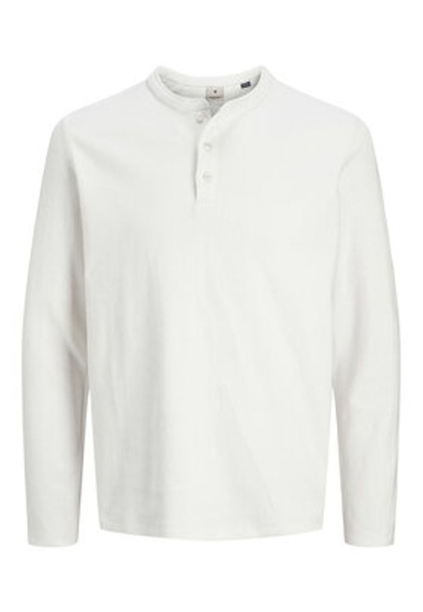 Jack & Jones Longsleeve Blutyrell 12266583 Biały Regular Fit. Kolor: biały. Materiał: bawełna. Długość rękawa: długi rękaw