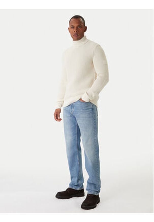 JOOP! Jeans Golf Hollio 30048179 Écru Modern Fit. Typ kołnierza: golf. Materiał: bawełna