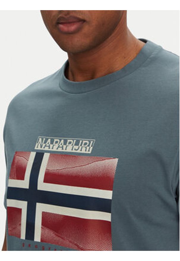 Napapijri T-Shirt S-Lari NP0A4IE5G1Y1 Niebieski Regular Fit. Kolor: niebieski. Materiał: bawełna