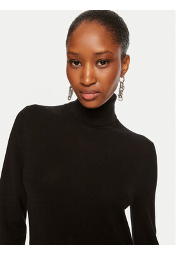 Calvin Klein Sukienka dzianinowa K20K207485 Czarny Regular Fit. Kolor: czarny. Materiał: wełna