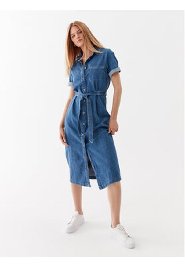 only - ONLY Sukienka jeansowa 15283308 Niebieski Loose Fit. Kolor: niebieski. Materiał: bawełna