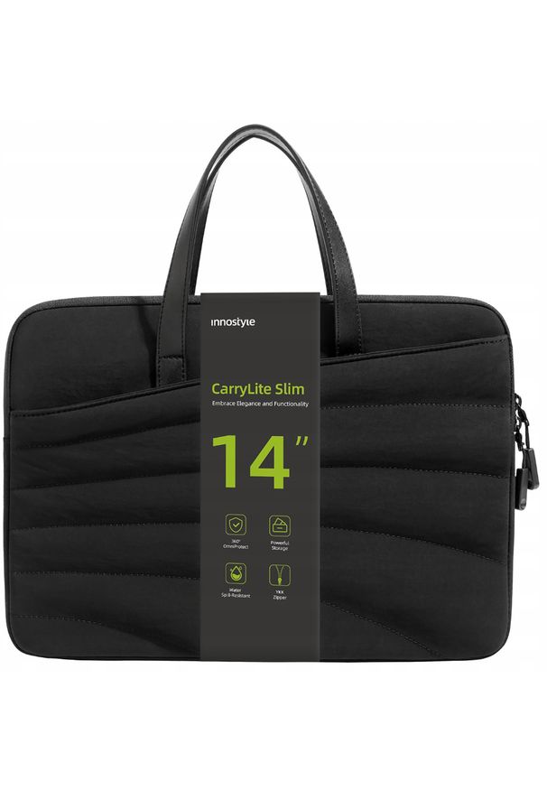 Torba Innostyle DAMSKA TORBA NA LAPTOPA 13 14 WODOODPORNA CARRYLITE SLIM CZARNA. Kolor: czarny