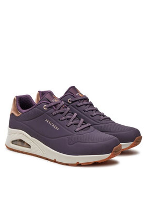 skechers - Skechers Sneakersy 155196/DKPR Fioletowy. Kolor: fioletowy. Materiał: skóra