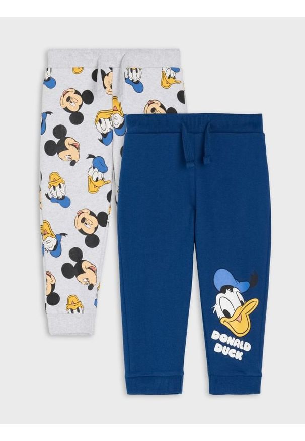 Sinsay - Spodnie dresowe 2 pack Mickey Mouse - szary. Kolor: szary. Materiał: dresówka. Wzór: motyw z bajki