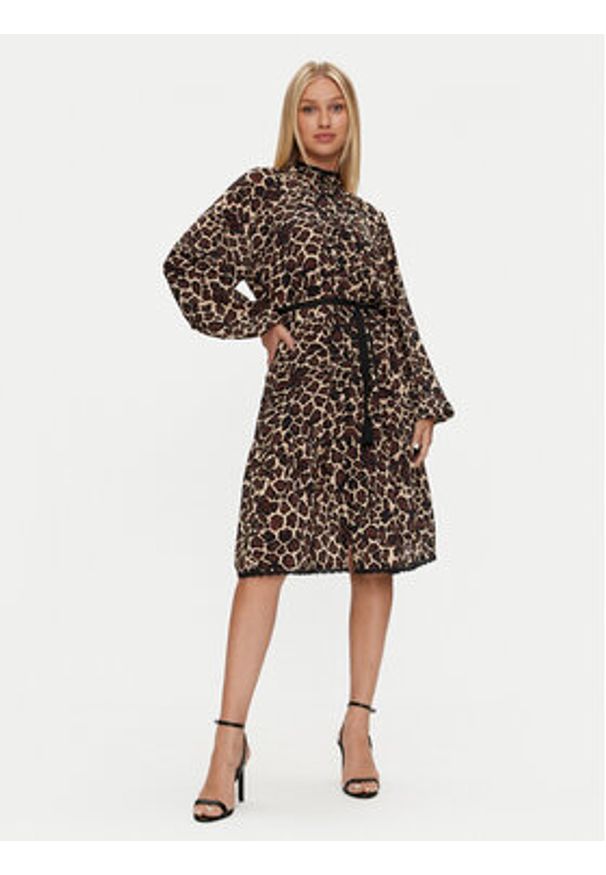 Replay Sukienka codzienna W9113 .000.74994 Brązowy Loose Fit. Okazja: na co dzień. Kolor: brązowy. Materiał: wiskoza. Typ sukienki: proste. Styl: casual