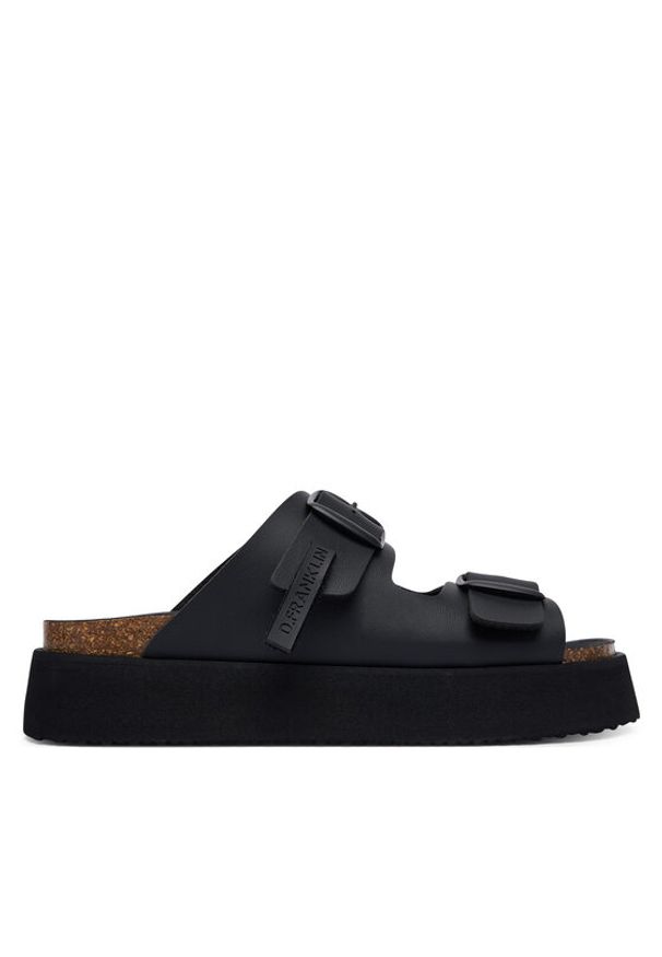 D.Franklin Klapki DFSH414004 Czarny. Kolor: czarny. Materiał: skóra