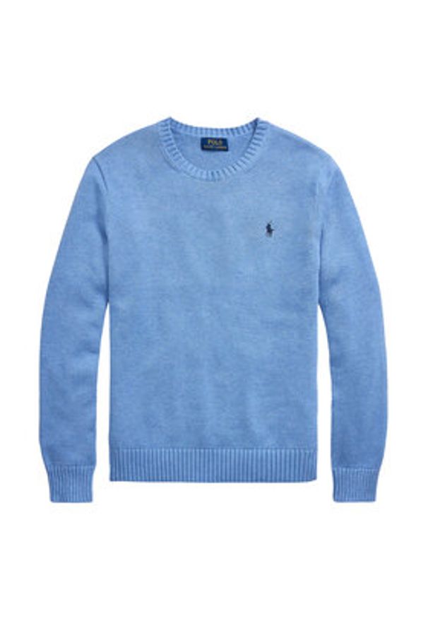 Polo Ralph Lauren Sweter 710810846038 Błękitny Regular Fit. Typ kołnierza: polo. Kolor: niebieski. Materiał: bawełna