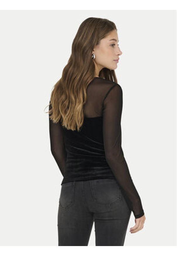 only - ONLY Bluzka Smooth 15360668 Czarny Slim Fit. Kolor: czarny. Materiał: syntetyk