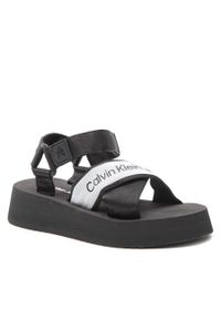 Sandały Calvin Klein Jeans Prefresato Sandal YW0YW00671 Black BDS. Kolor: czarny. Materiał: materiał #1