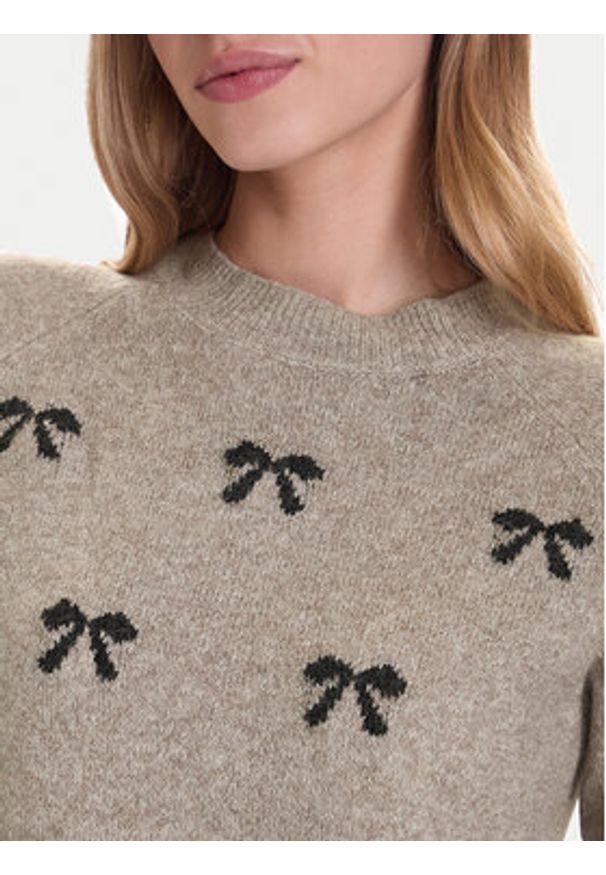 Vero Moda Sweter Doffy 10330790 Beżowy Regular Fit. Kolor: beżowy. Materiał: syntetyk