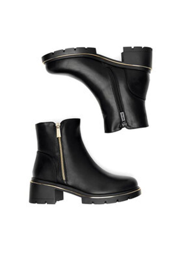 Jenny Fairy Botki HY58957-2 Czarny. Kolor: czarny. Materiał: materiał