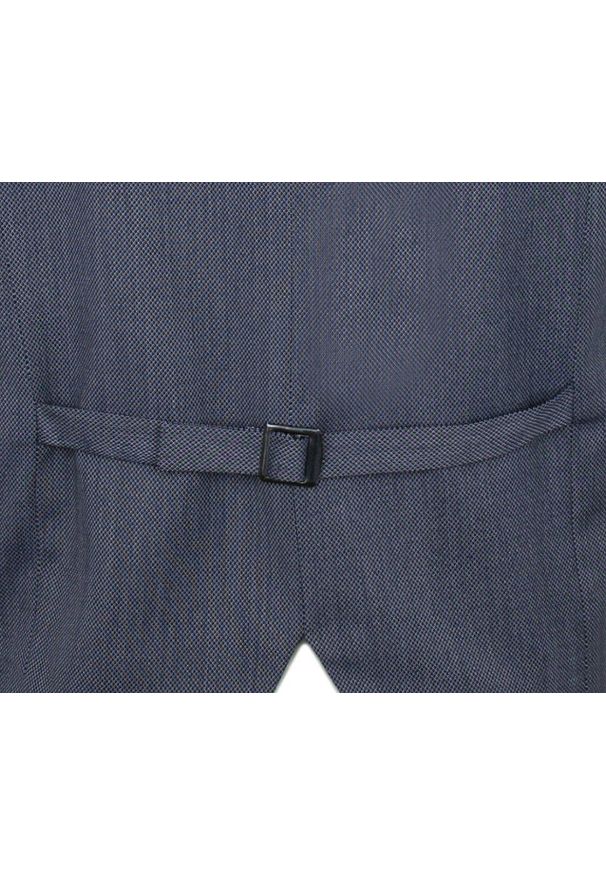 JaniMen - Elegancka Kamizelka Męska - Janimen - Granatowa - Slim. Kolor: niebieski. Materiał: wiskoza, poliester, wełna. Styl: elegancki