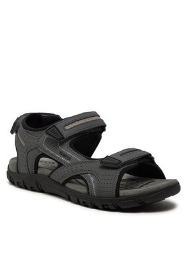 Geox Sandały U S.Strada D U8224D 0BC50 C9014 Szary. Kolor: szary. Materiał: skóra