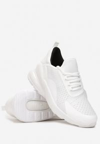 Born2be - Białe Buty Sportowe z Ozdobnym Sznurowaniem Anuna. Zapięcie: bez zapięcia. Kolor: biały. Materiał: materiał