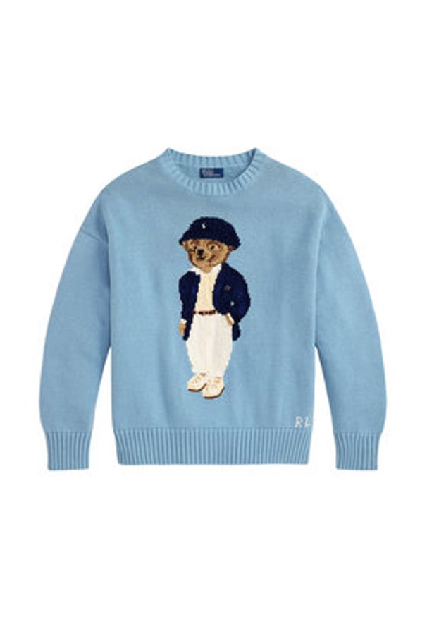 Polo Ralph Lauren Sweter 211B17743001 Niebieski Regular Fit. Typ kołnierza: polo. Kolor: niebieski. Materiał: bawełna
