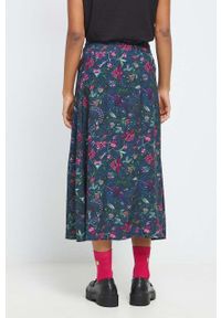 medicine - Medicine spódnica kolor granatowy maxi rozkloszowana. Kolor: niebieski. Materiał: tkanina #3