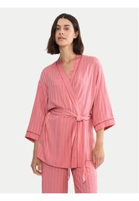 Triumph Szlafrok Amourette Jacquard 10227267 Różowy Regular Fit. Kolor: różowy. Materiał: wiskoza #1