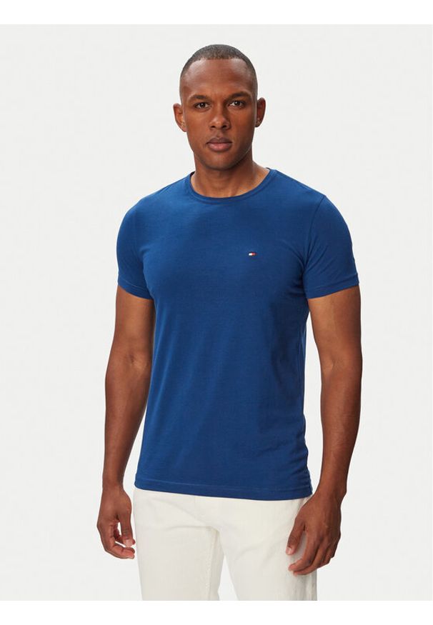 TOMMY HILFIGER - Tommy Hilfiger T-Shirt MW0MW10800 Niebieski Regular Fit. Kolor: niebieski. Materiał: bawełna