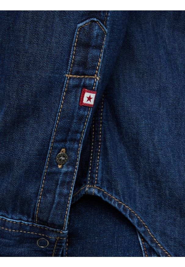 Big-Star - Koszula męska jeansowa granatowa Chuck 761. Kolor: niebieski. Materiał: jeans