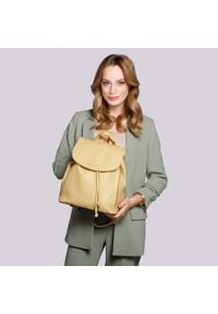 Wittchen - Damski plecak worek sznurowany. Kolor: żółty. Materiał: skóra ekologiczna. Styl: casual #4